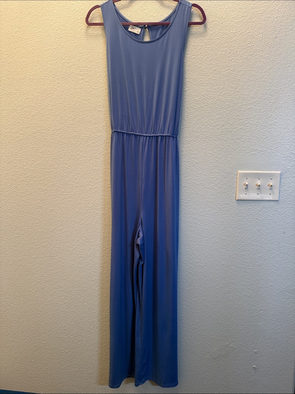 Sleeveless Blue Wide-Leg Jumpsuit